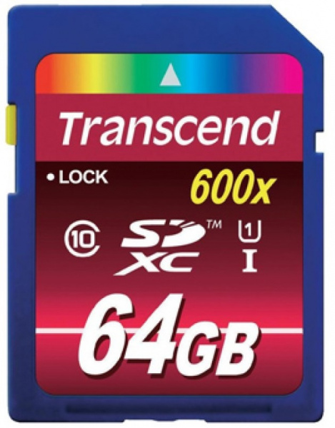 Карта памяти Transcend SDXC Ultimate 600X Class 10 UHS-I U1 (80/40MB/s) 64GB фото 1