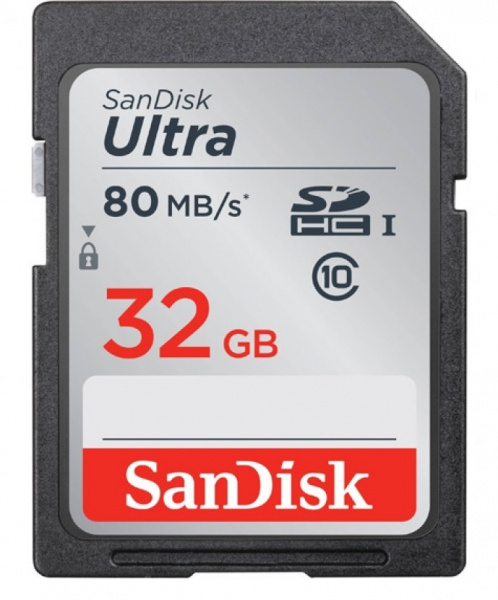 Карта памяти SanDisk Ultra SDHC 32Gb Class 10 UHS-I (80/10 MB/s) фото 1