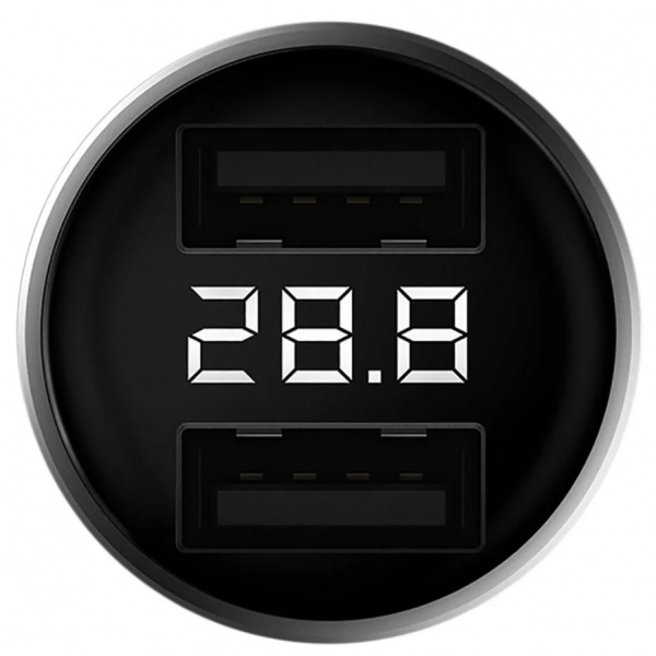 АЗУ ZMI Digital Display Car Charger QC 3.0 18W 2USB (AP621) серебристый фото 1