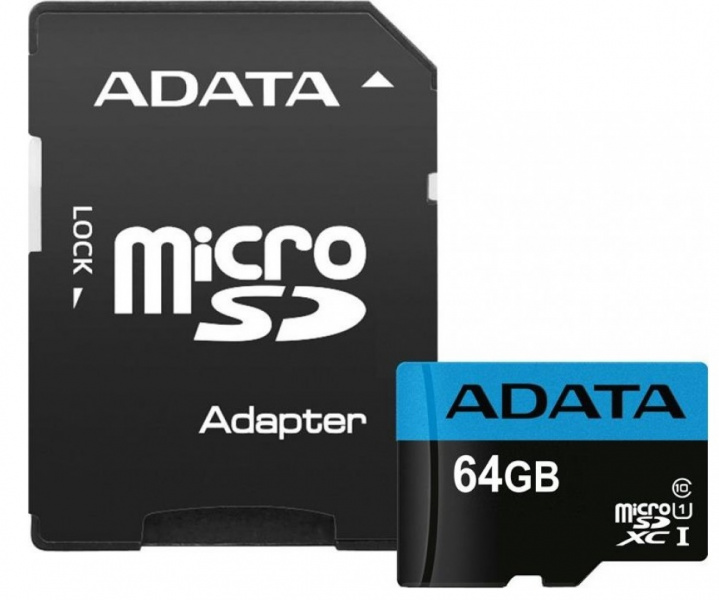 Карта памяти Adata Premier microSDXC 64Gb Class 10 UHS-I U1 (85/25MB/s) + ADP фото 1
