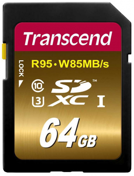 Карта памяти Transcend SDXC Ultimate Class 10 UHS-I U3 (95/85MB/s) 64GB фото 1
