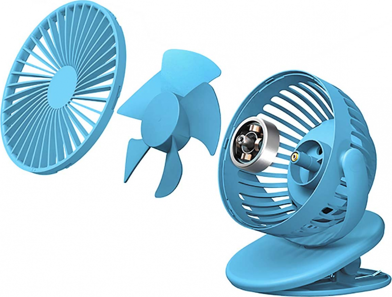 Вентилятор портативный SOLOVE clip electric fan 3 Speed, синий фото 2