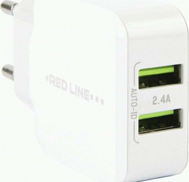 СЗУ адаптер 2 USB (модель Y-2)  2,4A Fast Charge белый, Redline фото 2