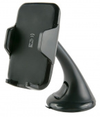 Автомобильный держатель с беспроводной зарядкой QI fast charge 1.67А, HQi-01, черный (дизайн Apple), Redline - фото