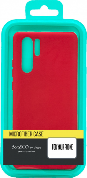 Чехол-накладка для Xiaomi Redmi Note 9 красный, Microfiber Case, Borasco фото 1